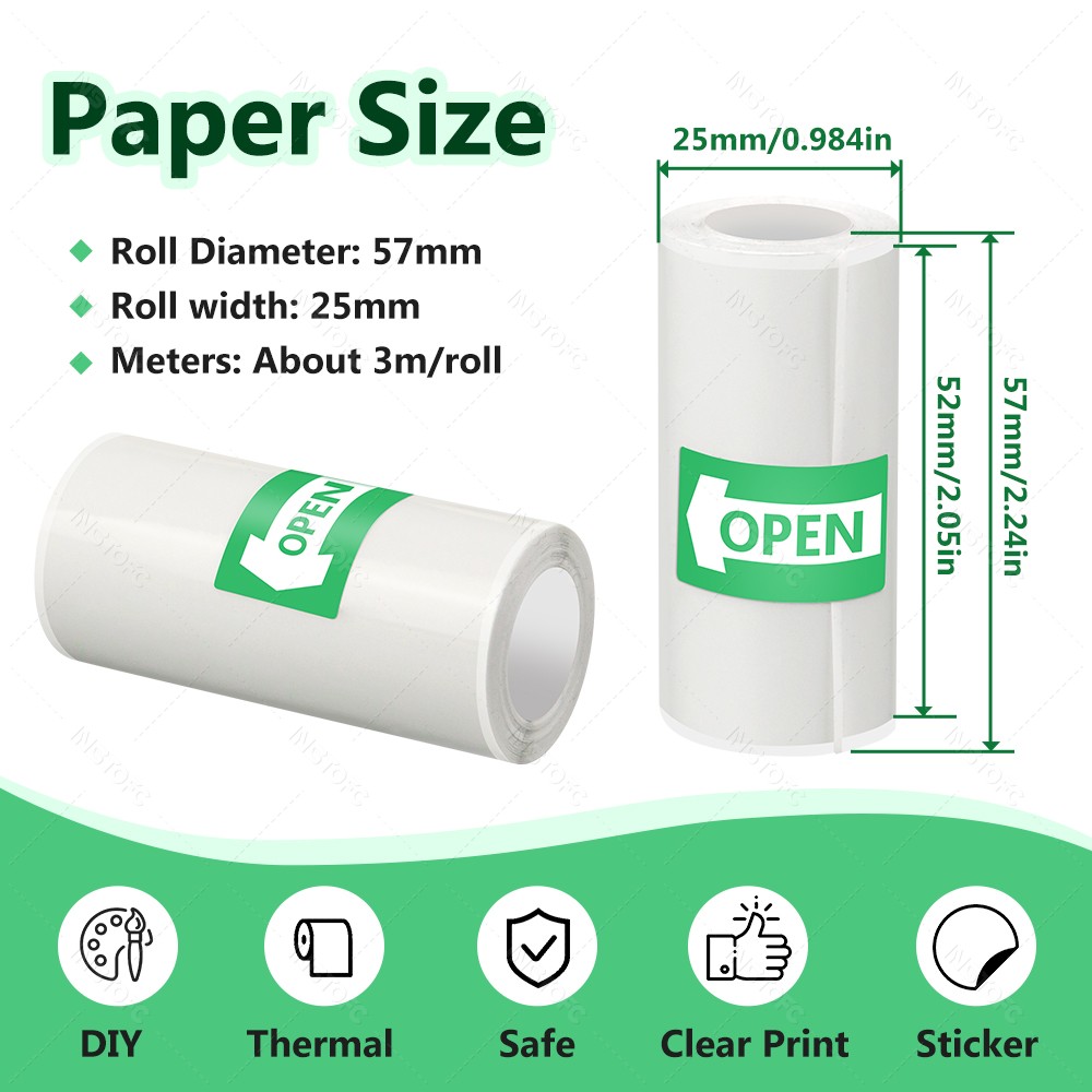 Printable Adhesive Paper 3~15  - đánh giá và giá Mini Pocket Thermal Printer Paper Roll